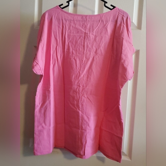 (NWT) Noracora Casual Floral V Neck Loosen Short Sleeve Top XXL - Picture 3 of 3